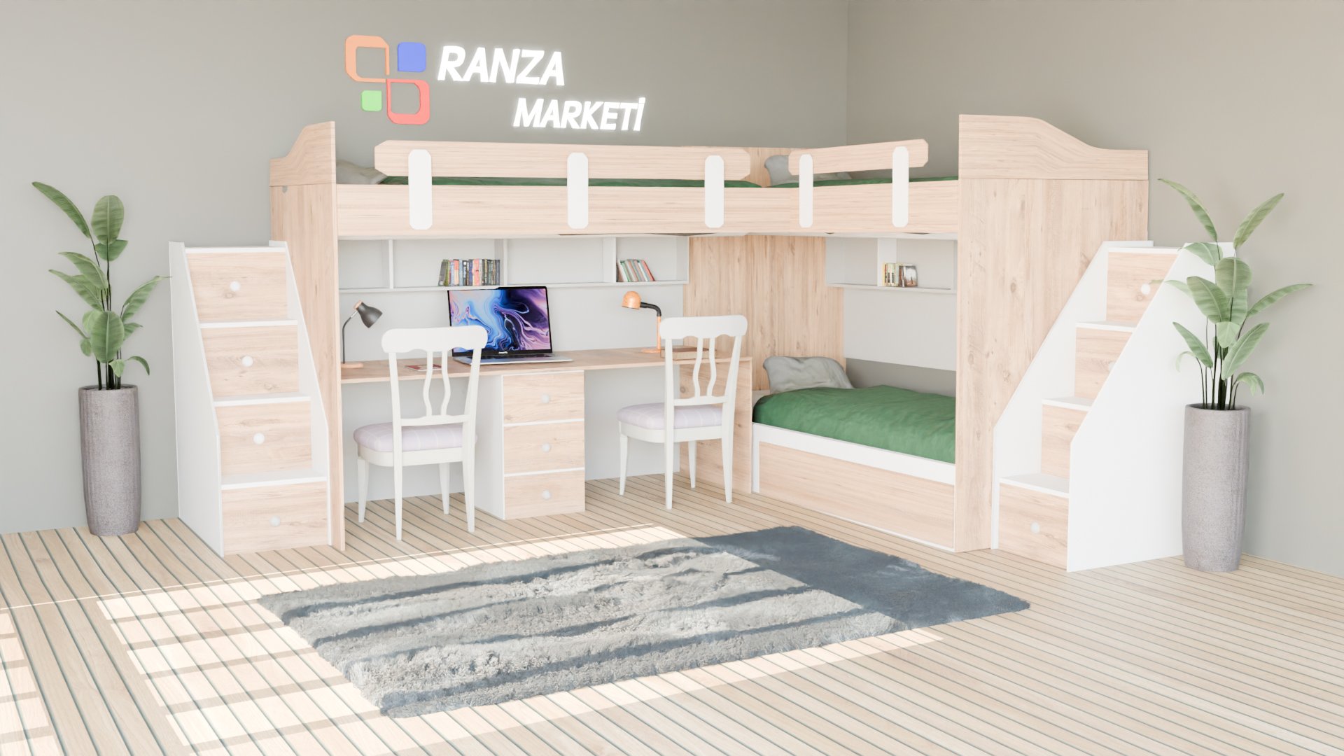 Ranza 469 Üç Yataklı yavrulu L Ranza Modeli