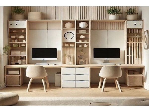 Kitaplıklı Çalışma Masası Modelleri 060