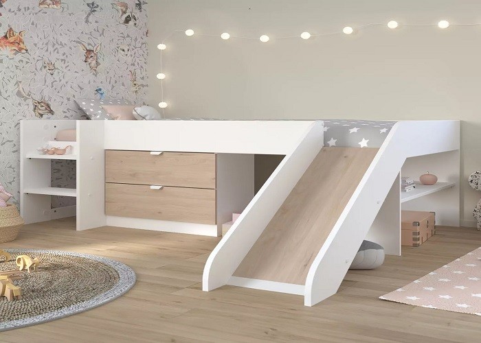 Ranza 490 Dolaplı Çekmeceli Kitaplıklı Önden Kaydıraklı Tek Kişilik Ranza