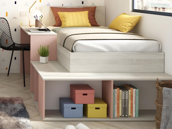 Ranza 606 Tek Kişilik Çalışma Masalı Kitaplıklı Ranza Modeli