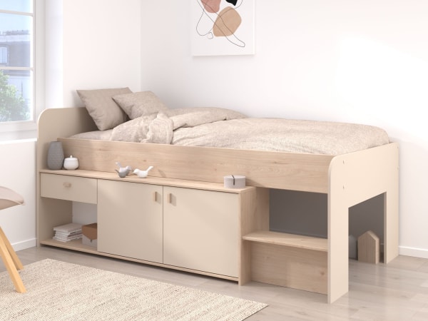 Ranza 616 Tek Kişilik Dolaplı Çekmeceli Raflı Karyola Ranza Modeli