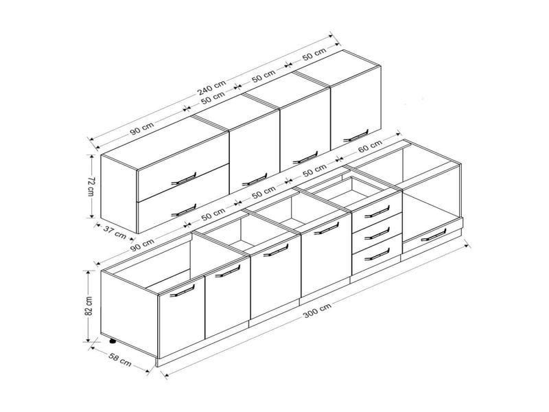 Mutfak Dolap Modelleri 300 cm