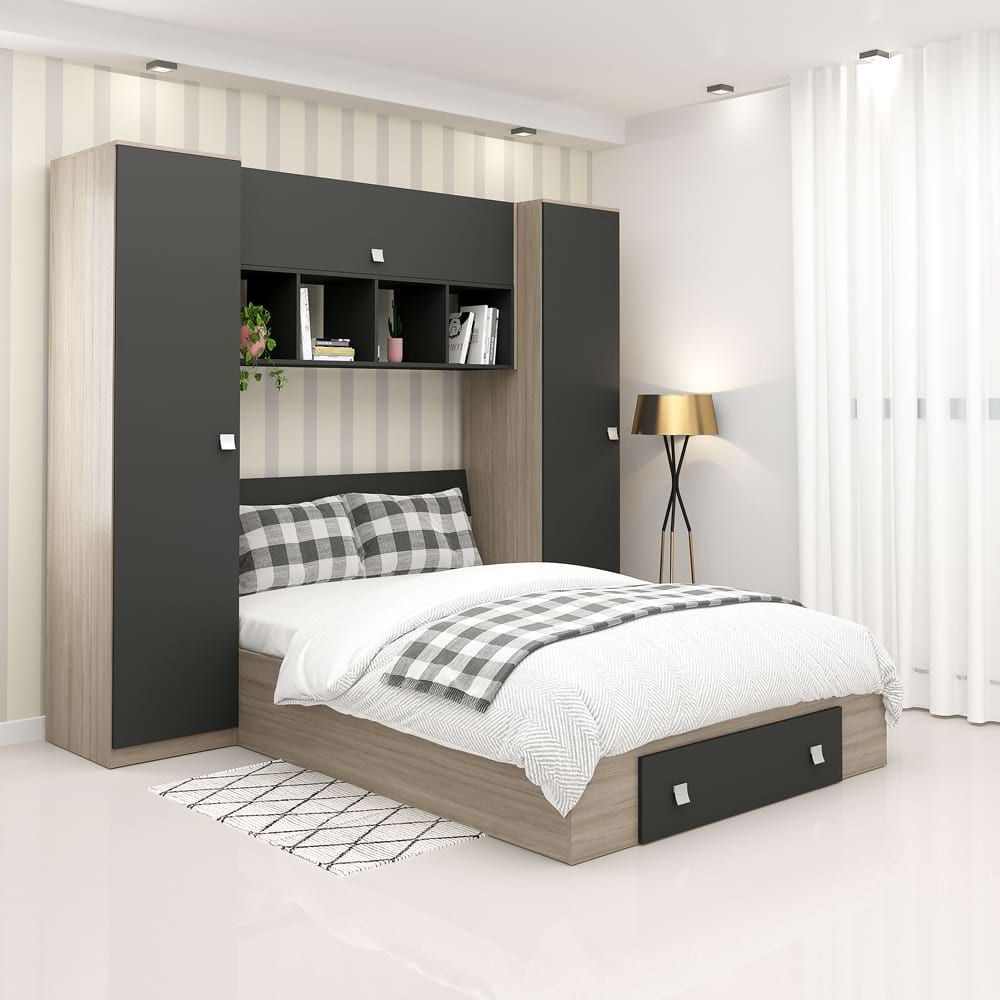 Ranza 561 Çevre Dolaplı Tek Kişilik Raflı Ranza Modeli