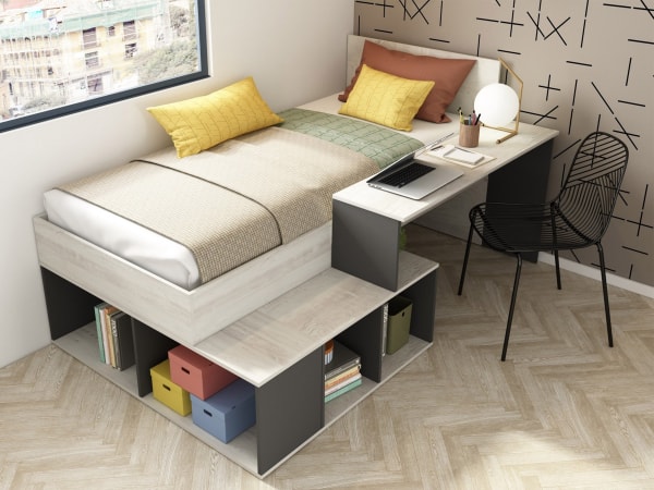 Ranza 606 Tek Kişilik Çalışma Masalı Kitaplıklı Ranza Modeli