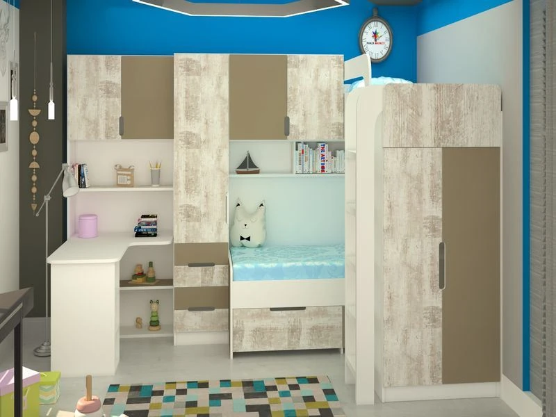 Ranza Modeli R-052 - Merdivenli Ranza - Beş Kişilik Ranza - Üç Kişilik ...