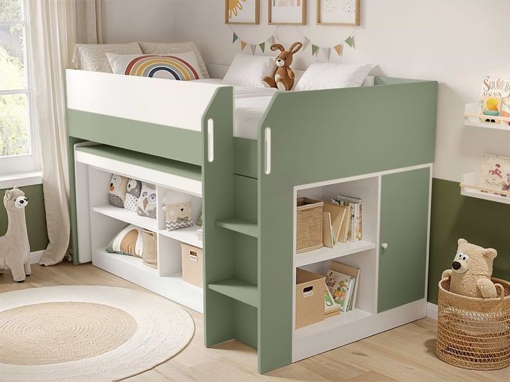 Ranza 575 Çekilebilir Çalışma Masalı Raflı Tek Kişilik Ranza Modeli