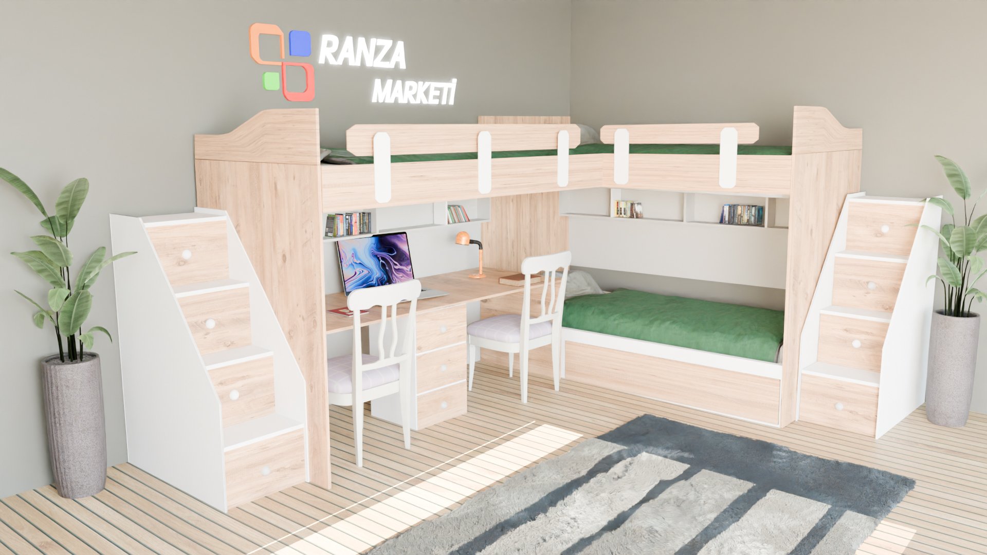 Ranza 469 Üç Yataklı yavrulu L Ranza Modeli