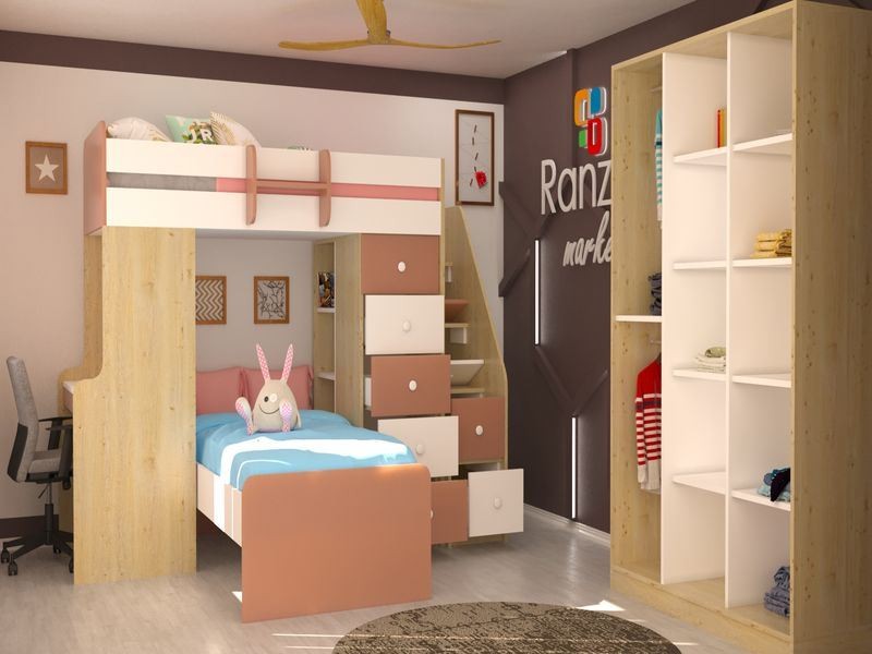Ranza 024 Çok Amaçlı Kullanılabilen Merdivenli Modern Klasik Bazalı Ranza 