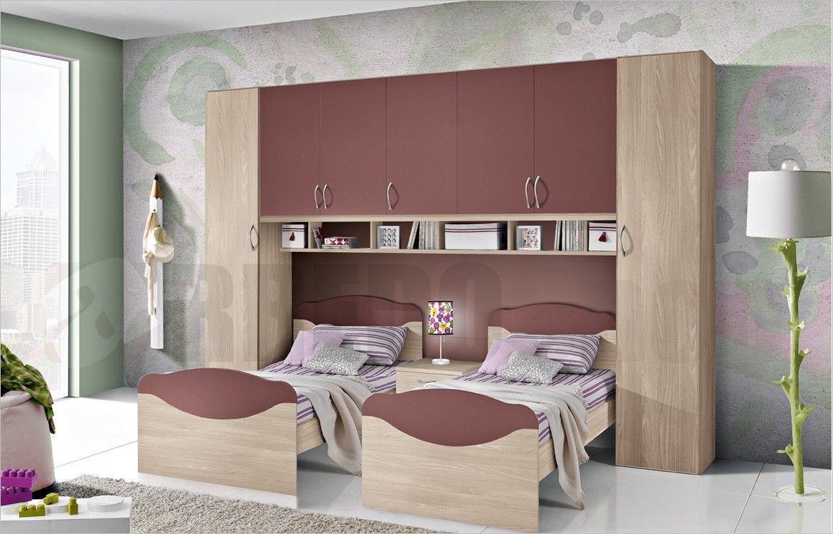 Ranza 563 Bol Dolaplı Duvar Raflı İki Kişilik Ranza Modeli