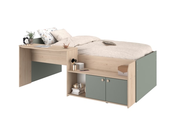 Ranza 604 Tek Kişilik Çalışma Masalı Dolaplı Raf Basamaklı Ranza Modeli