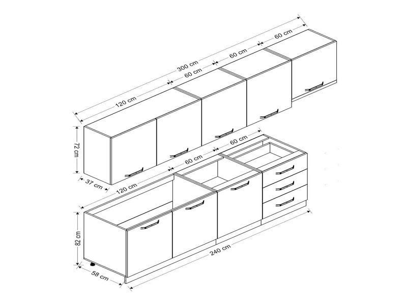 Mutfak Dolap Modelleri 300 cm