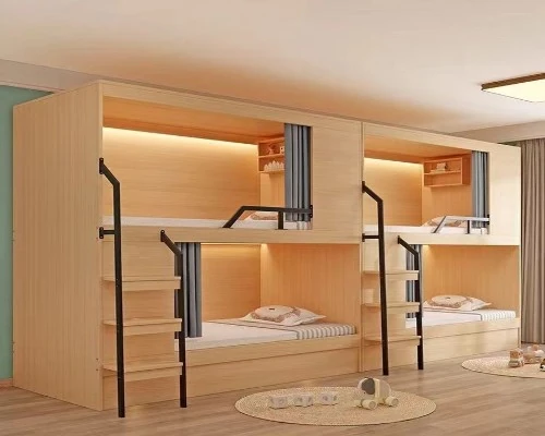 Ranza 635 Modern Özel Üretim Dört Kişilik Yatak Alanı Önden Merdivenli Ranza Modeli