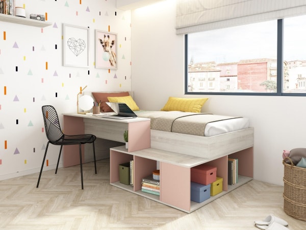 Ranza 606 Tek Kişilik Çalışma Masalı Kitaplıklı Ranza Modeli