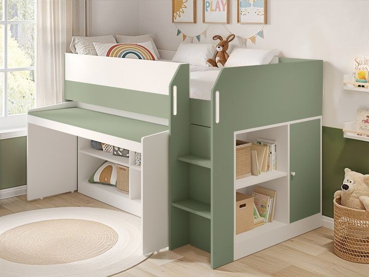 Ranza 575 Çekilebilir Çalışma Masalı Raflı Tek Kişilik Ranza Modeli