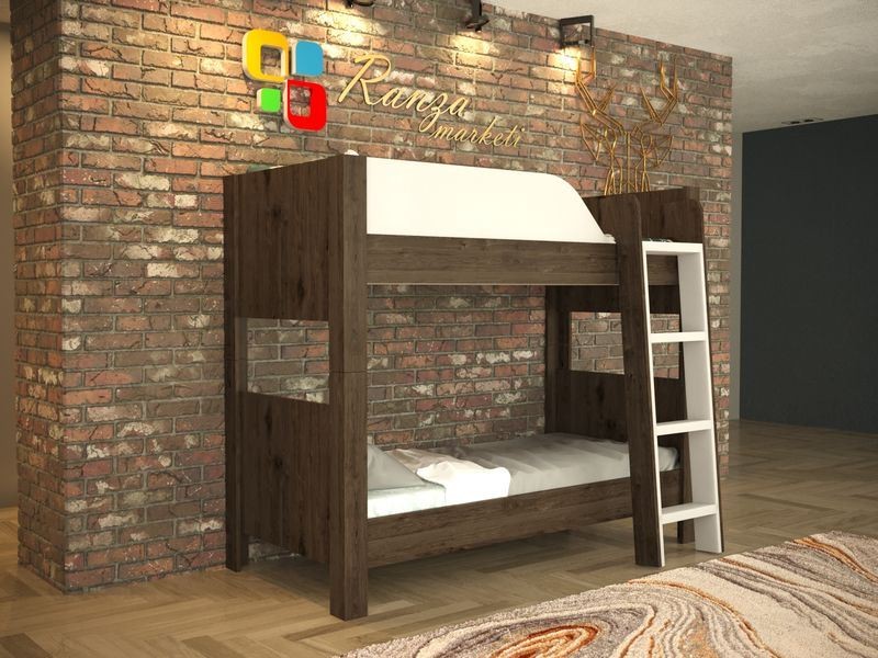 Ranza 089 Önden Merdivenli 2 Kişilik Ahşap Ranza