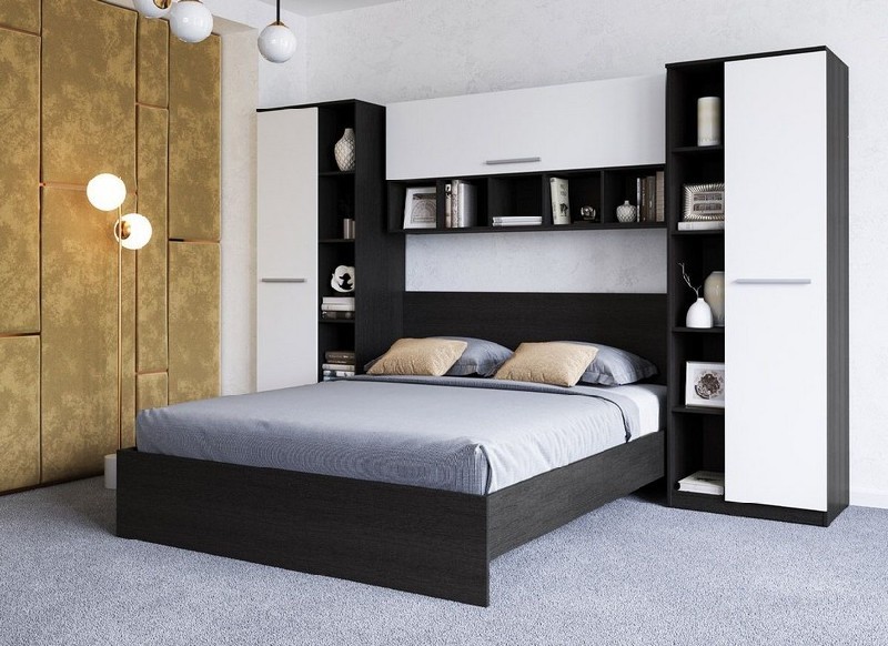 Ranza 411 Dolaplı Kitaplıklı Çekmeceli Raflı Antrasit Cordoba Karyola Modeli