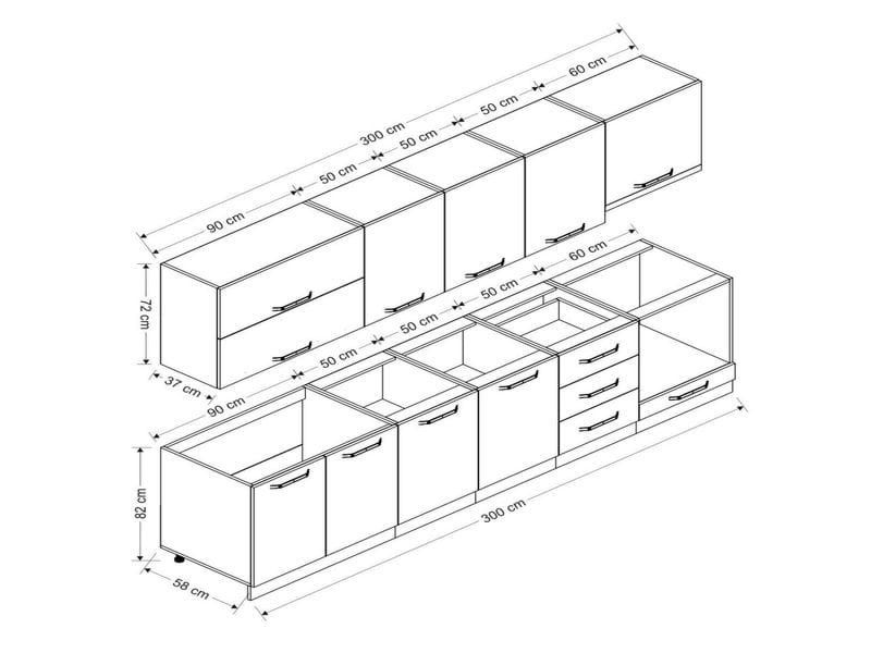 Mutfak Dolap Modelleri 300 cm