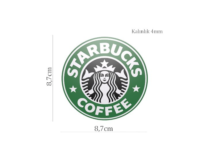 StarBucks Coffe Kahve Kaymaz Tabanlı Bardak Altlığı (8,7 cm)