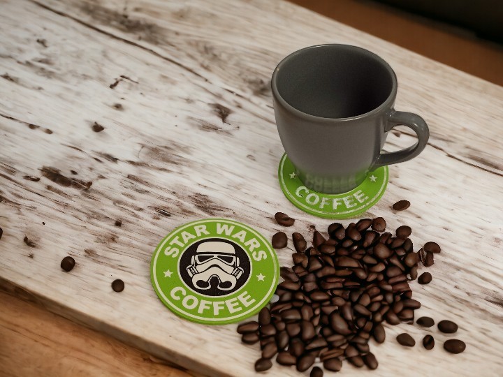 Star Wars Darth Vader Starbucks Coffe Kaymaz Tabanlı Bardak Altlığı (8,7 cm)