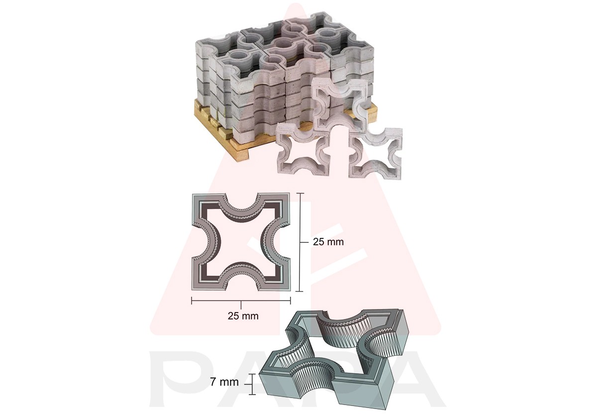 Minyatür Antik Desenli Çit Tuğla Silikon Kalıp (25 * 25 * 7mm)