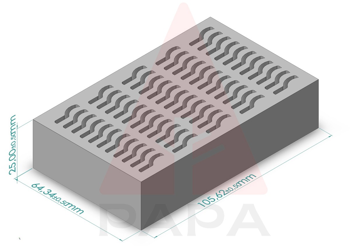 Roma Çatı Kiremit Silikon Kalıp (15.6 * 25 * 2mm)