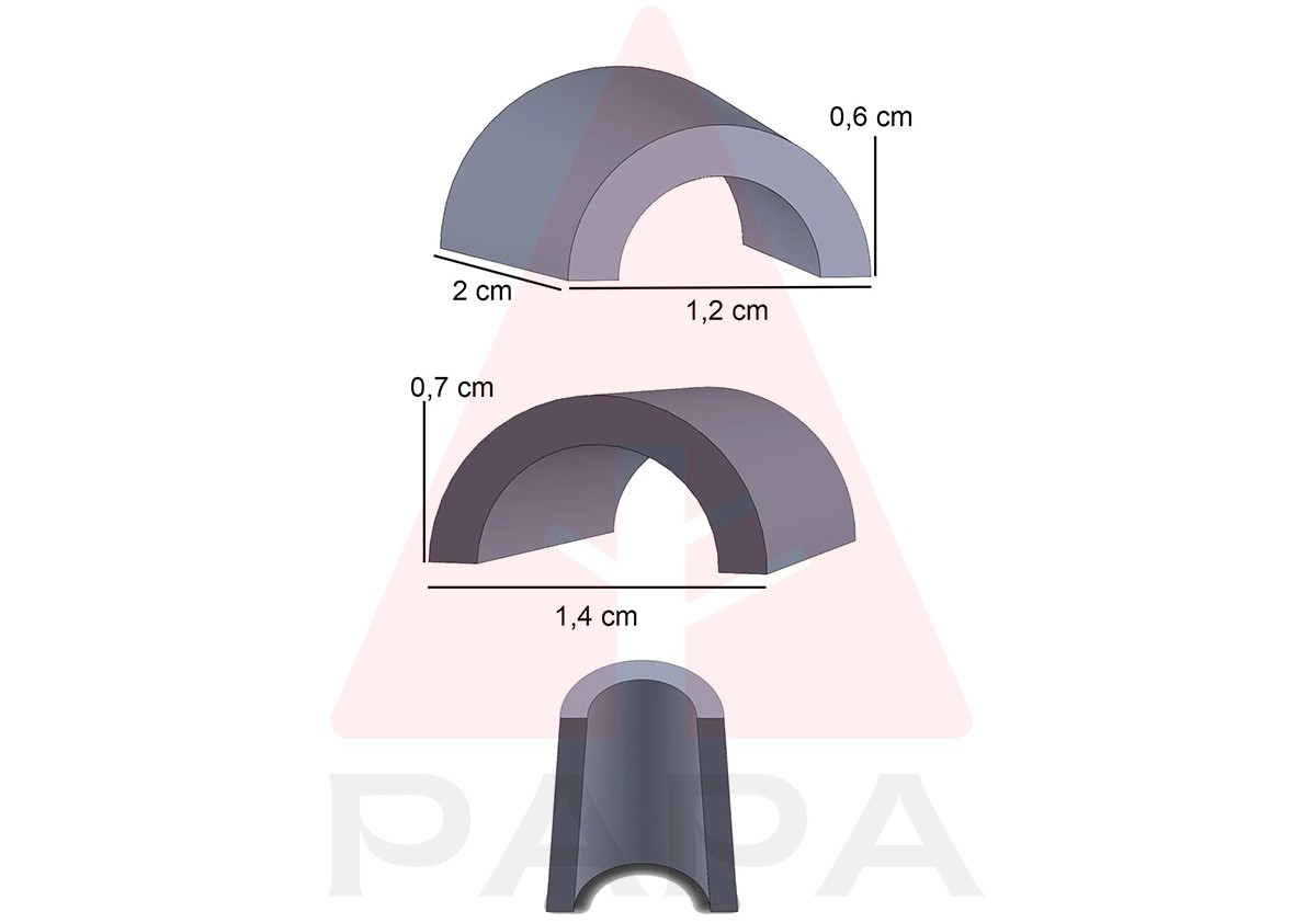 Minyatür Oluklu Çatı Kremit Silikon Kalıp (20 * 14 * 7mm)