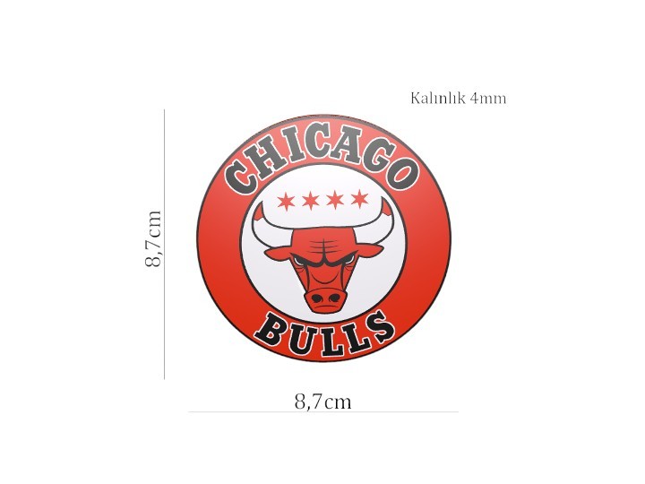 Chicago Bulls Basketbol Kaymaz Tabanlı Bardak Altlığı (8,7 cm)