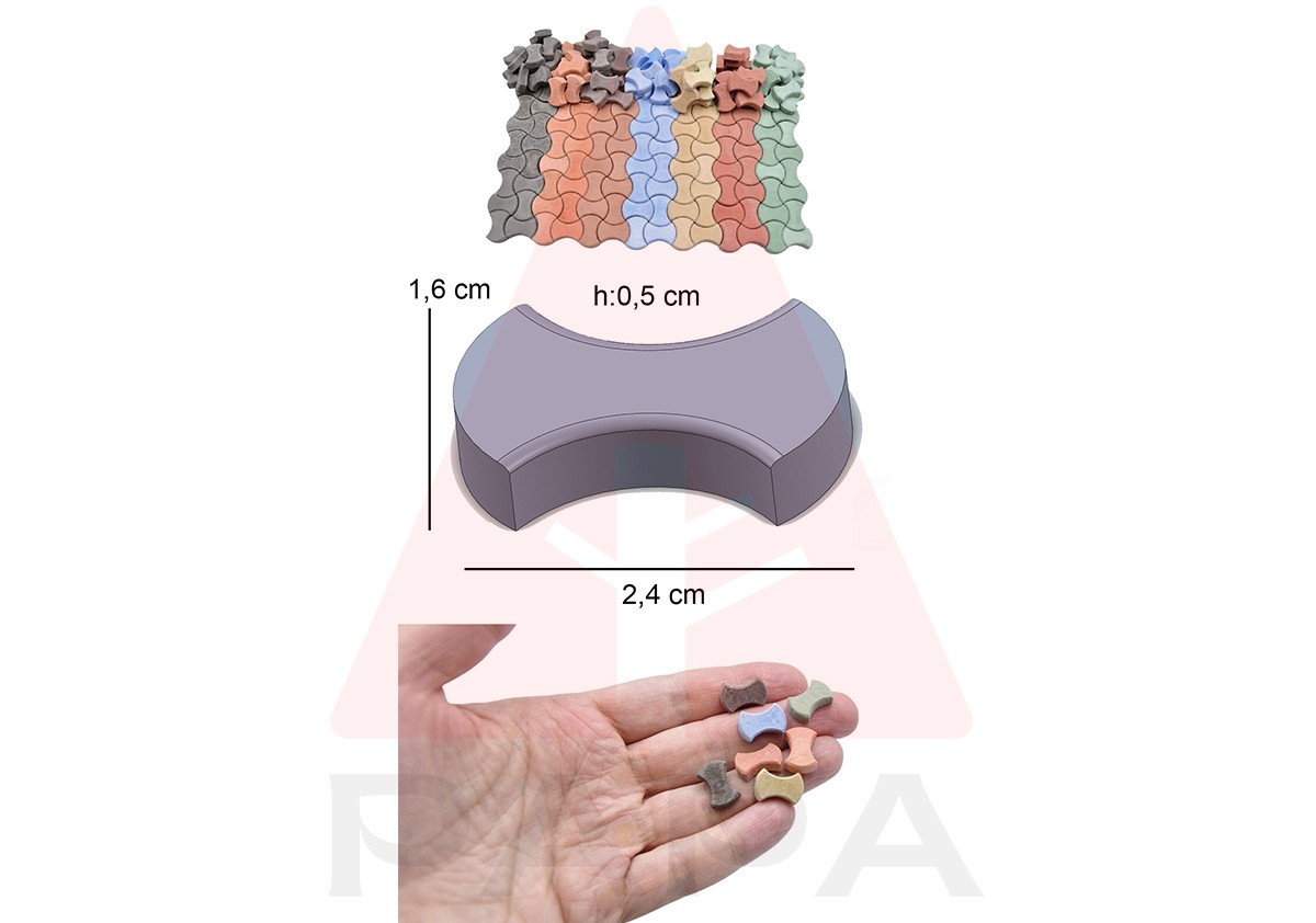 Minyatür Dairesel Parke Taşı Silikon Kalıp (24 * 16 * 8mm)