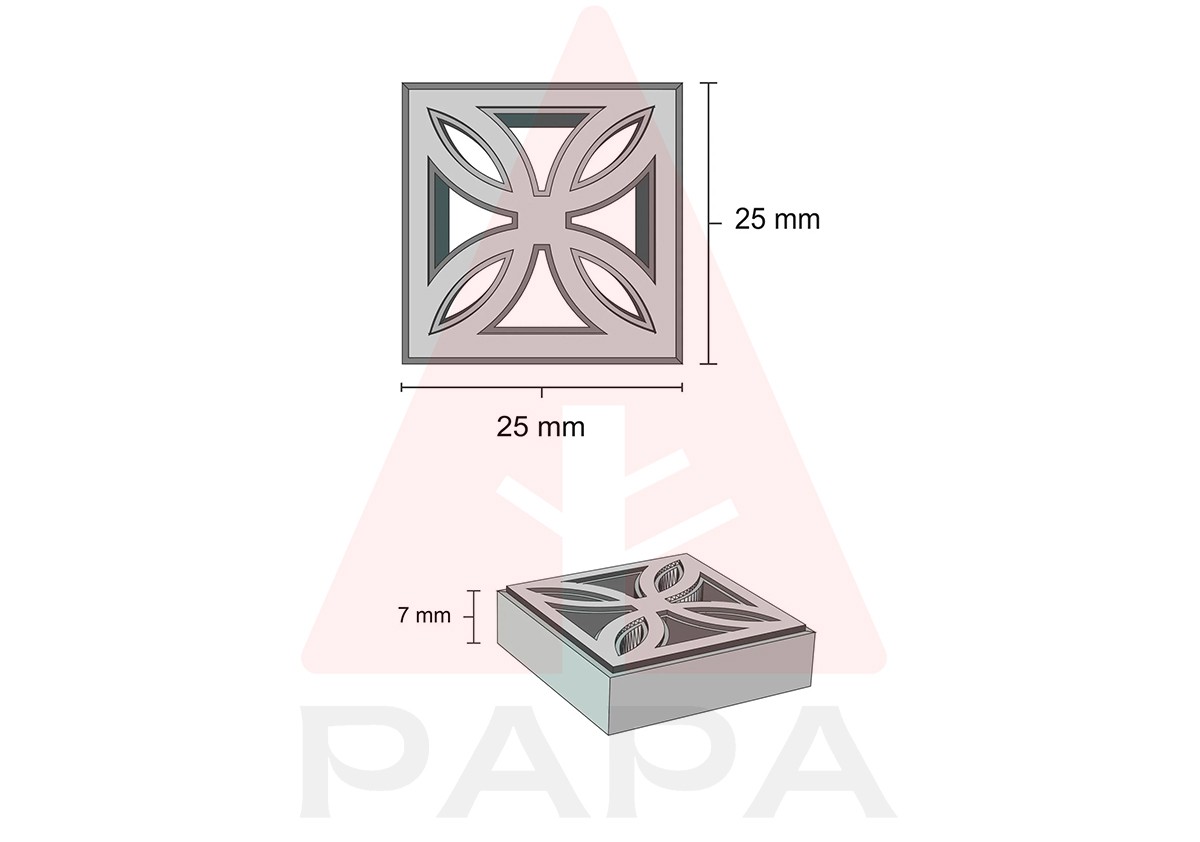 Minyatür Dekoratif Göz Desenli Çit Tugla Silikon Kalıp (25 * 25 * 7mm)