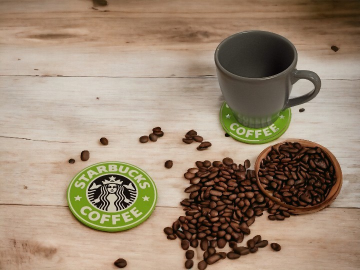 StarBucks Coffe Kahve Kaymaz Tabanlı Bardak Altlığı (8,7 cm)