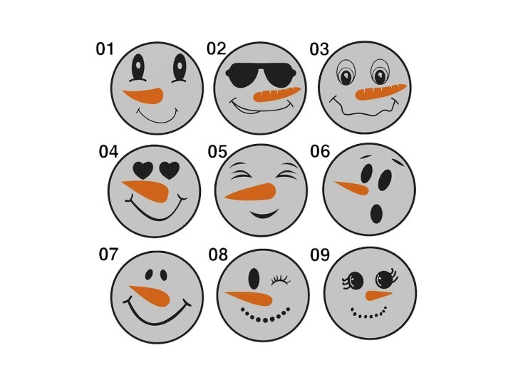 9 Lu Set Kardan Adam Snowman Kaymaz Tabanlı Bardak Altlığı (8,7 cm)