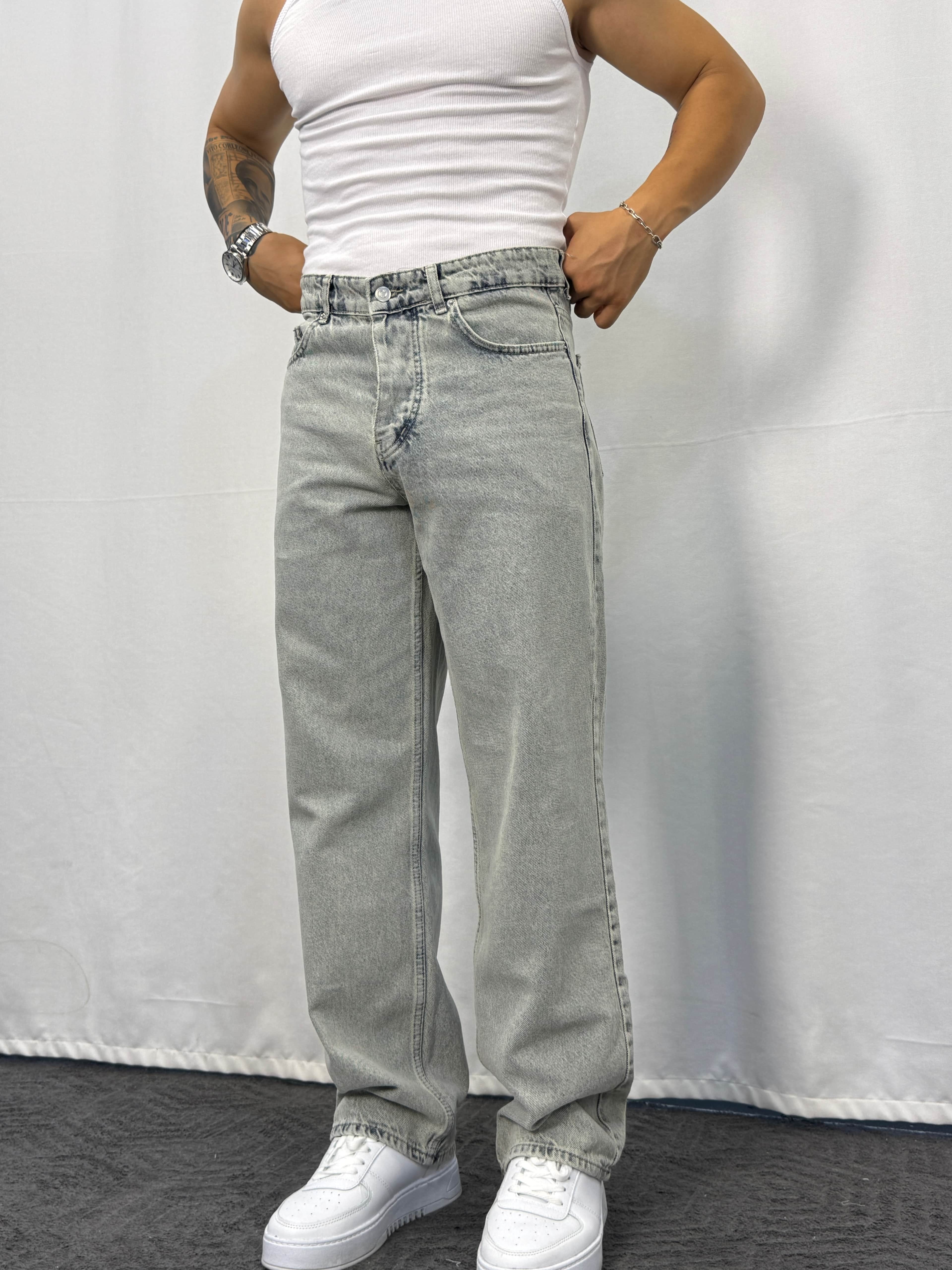 Giesto Baggy Fit Jean  - Buz Rengi