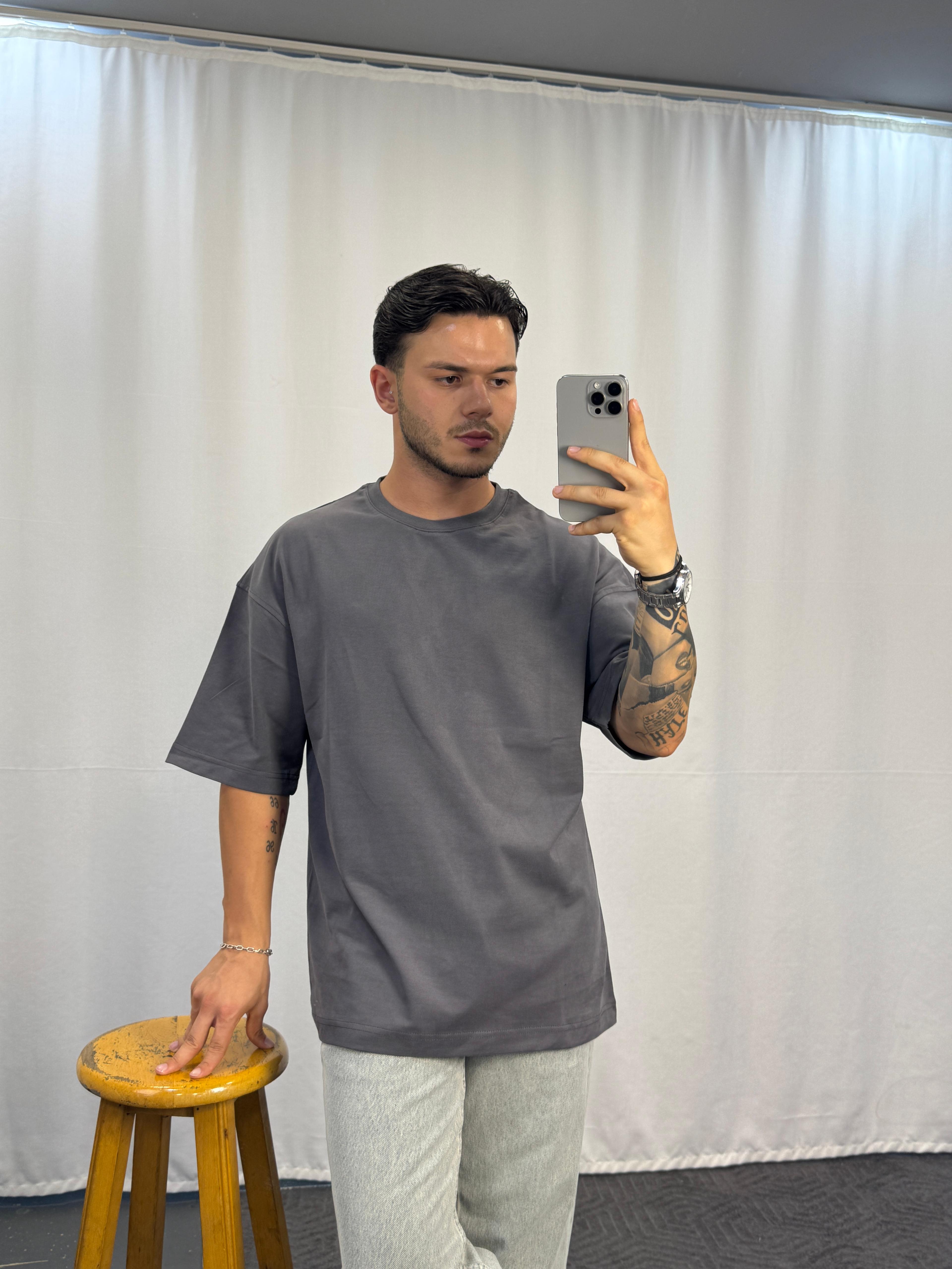 Antrasit Vamos Oversize T-Shirt 