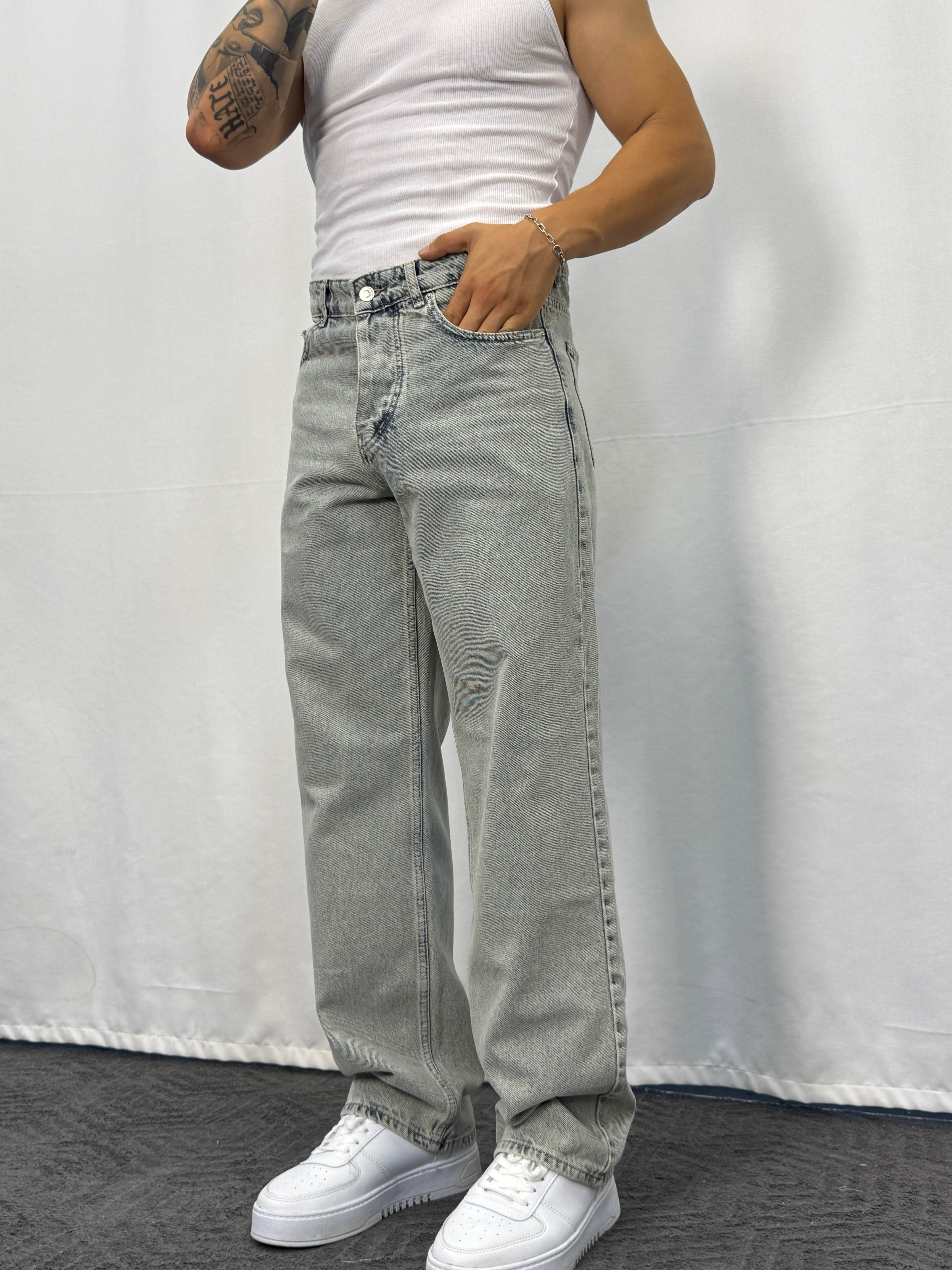 Giesto Baggy Fit Jean  - Buz Rengi