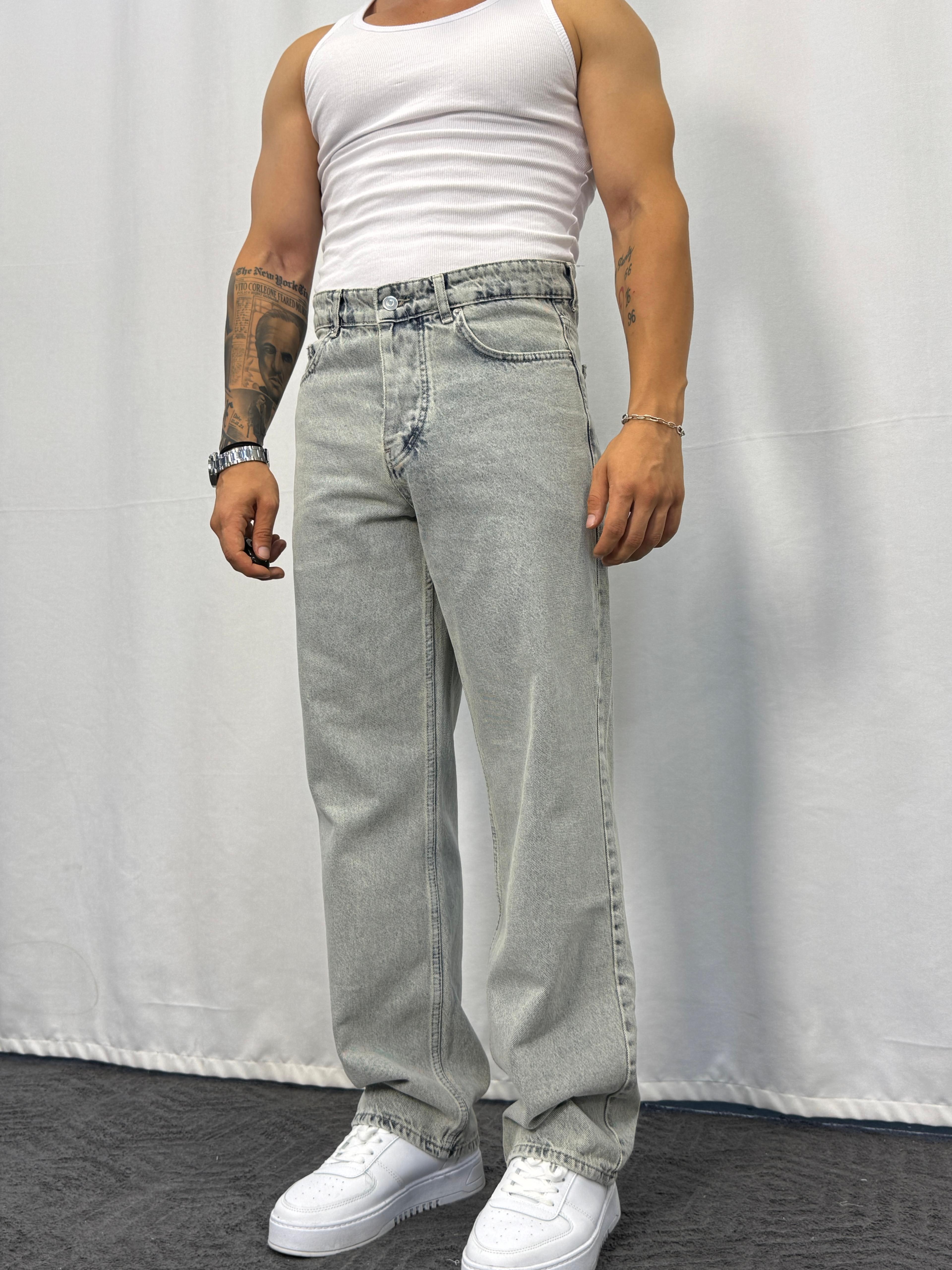 Giesto Baggy Fit Jean  - Buz Rengi