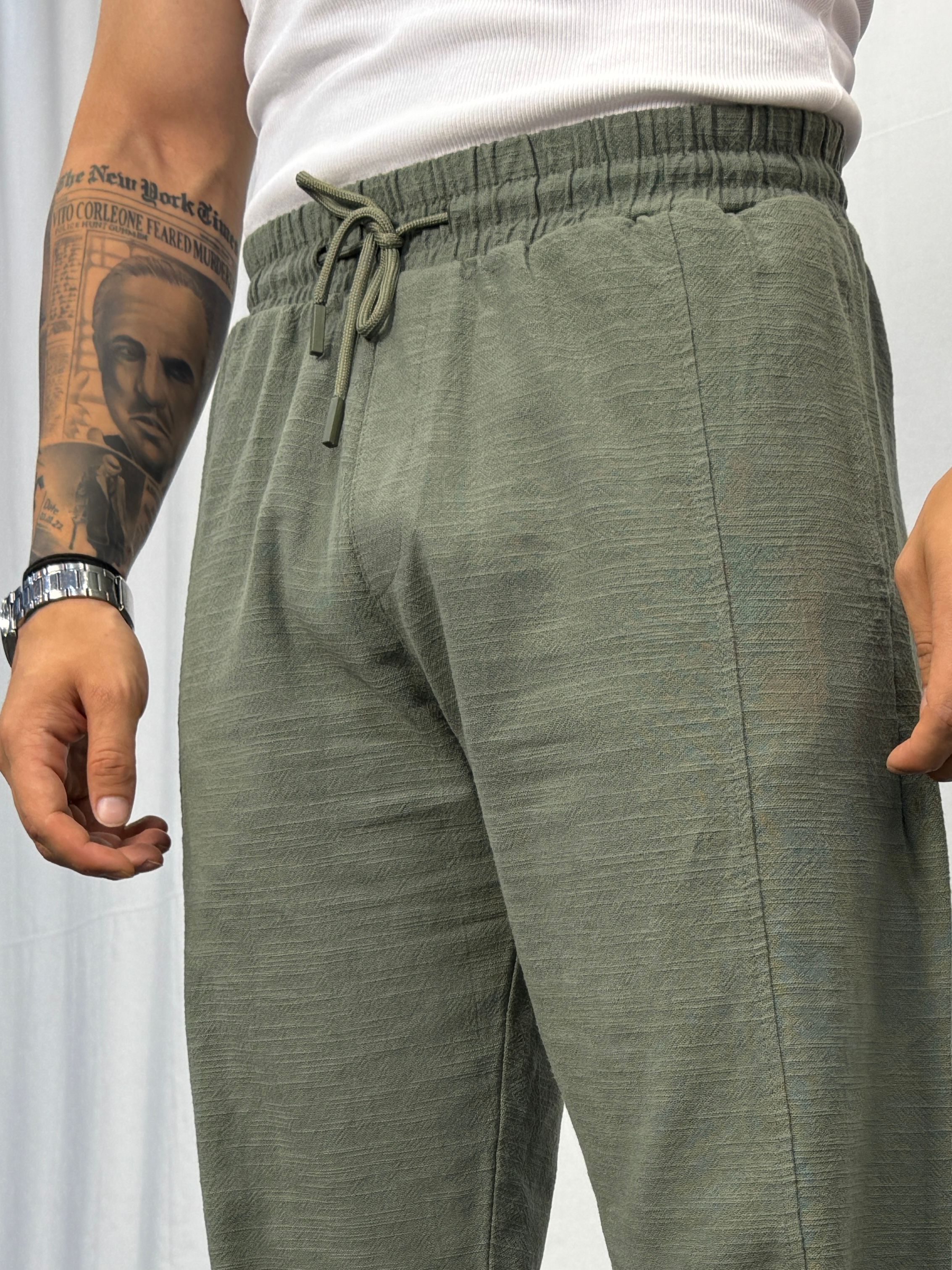Kırçıllı Keten Pantolon
