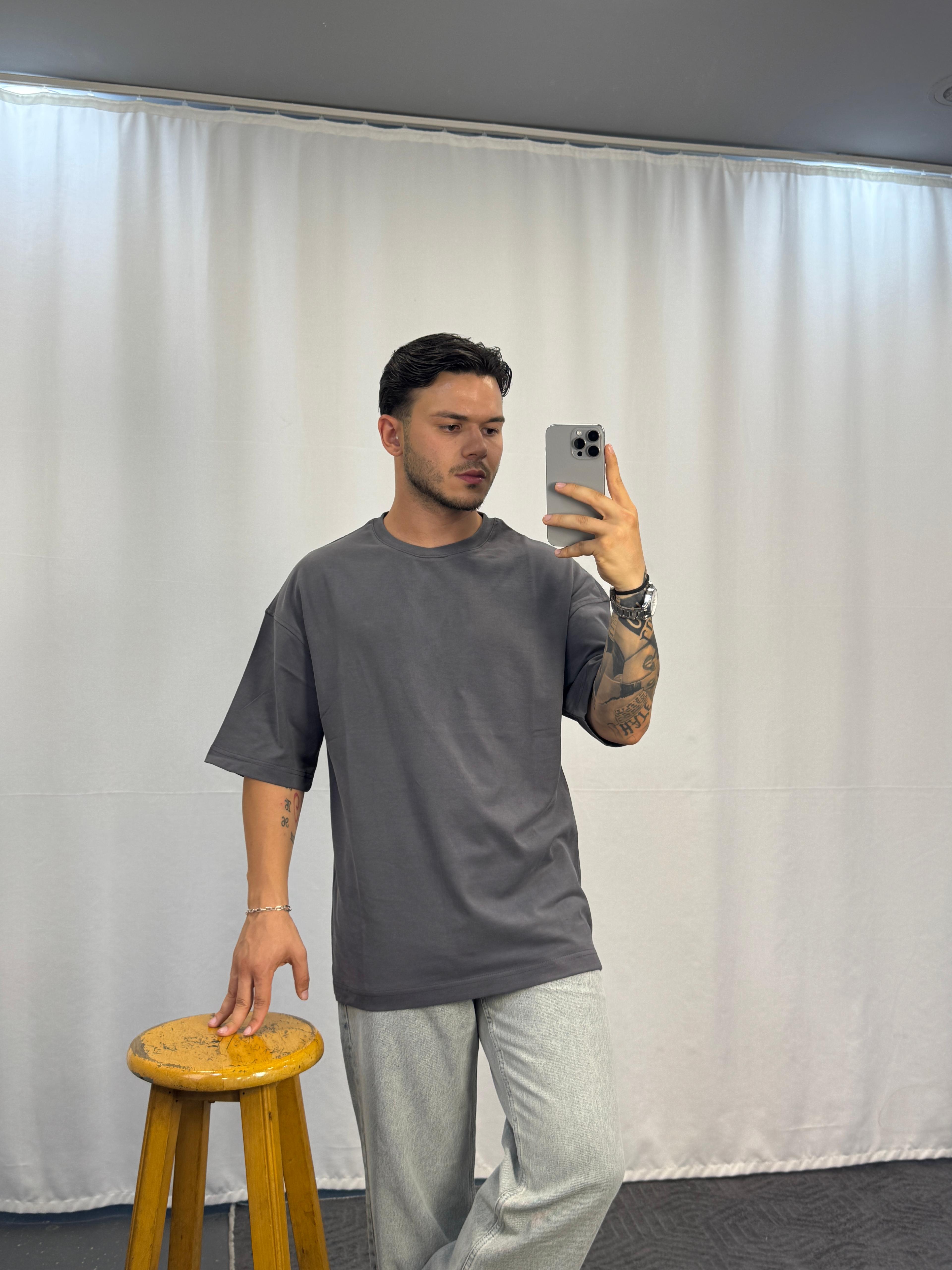 Antrasit Vamos Oversize T-Shirt 