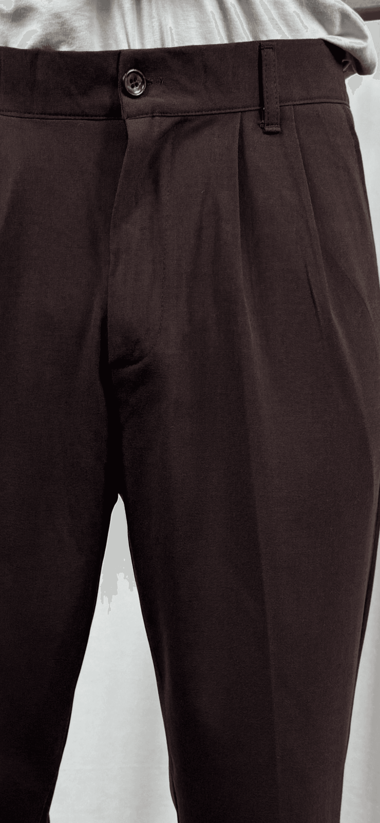 Kahverengi Pileli Baggy Kumaş Pantolon BRV176