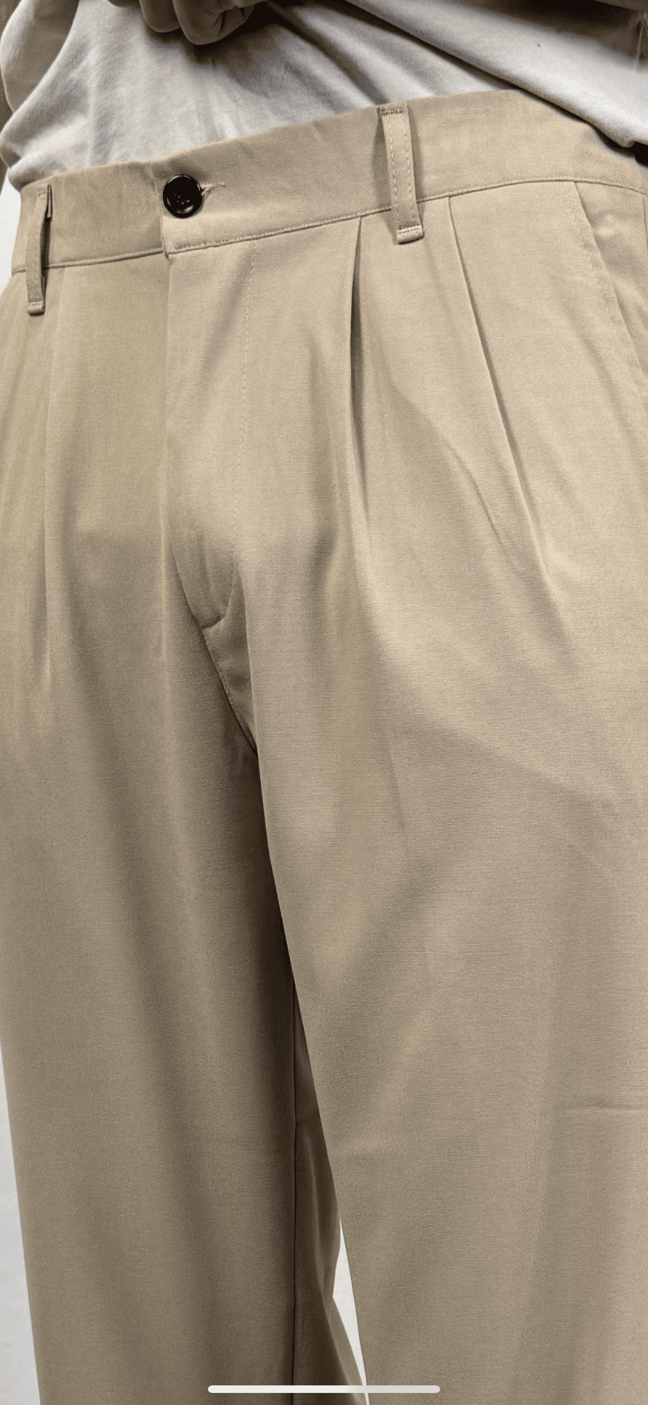Krem Pileli Baggy Kumaş Pantolon BRV175