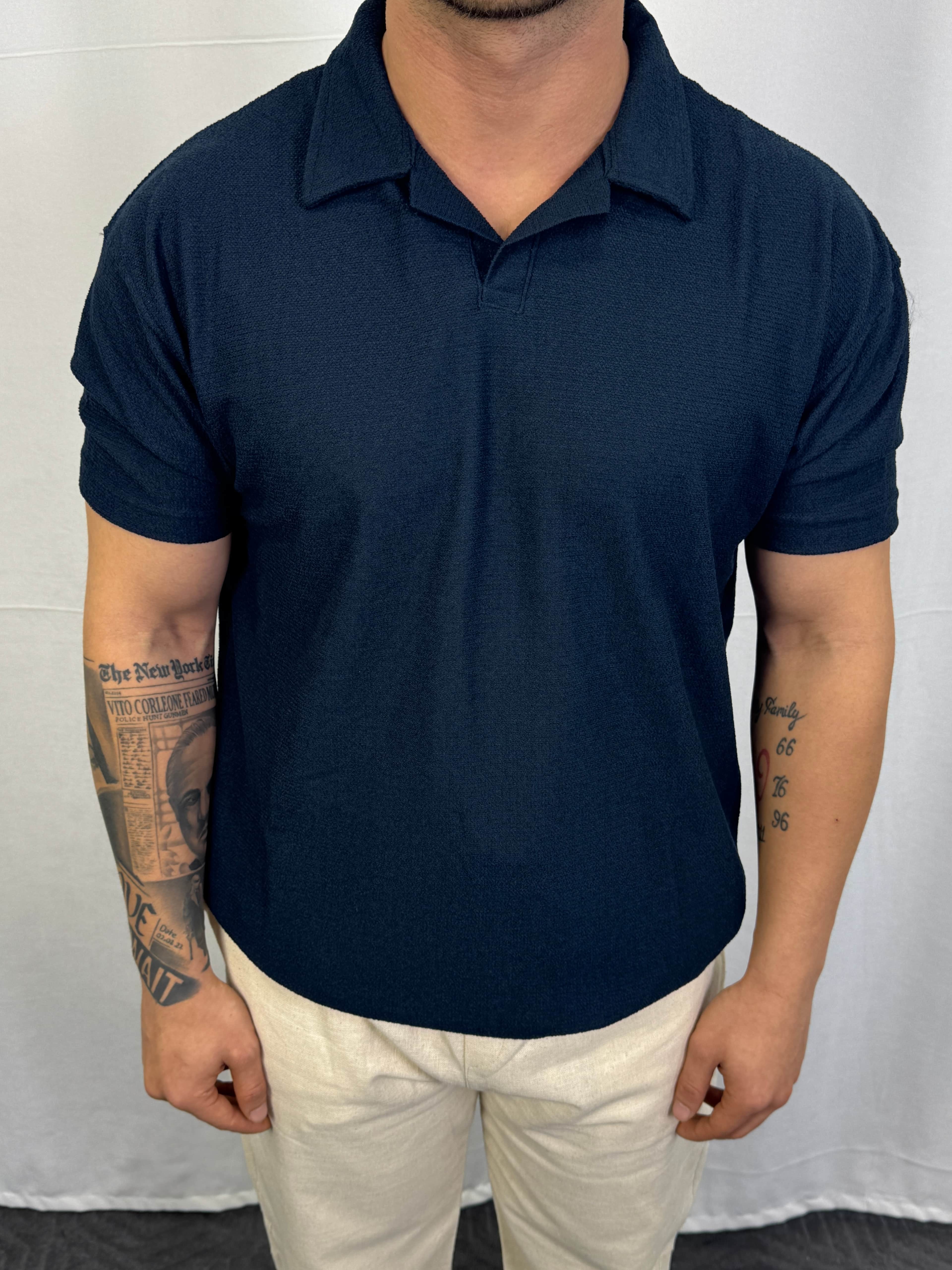 İndigo Pamuk Regular Yakalı T-Shirt BRV315