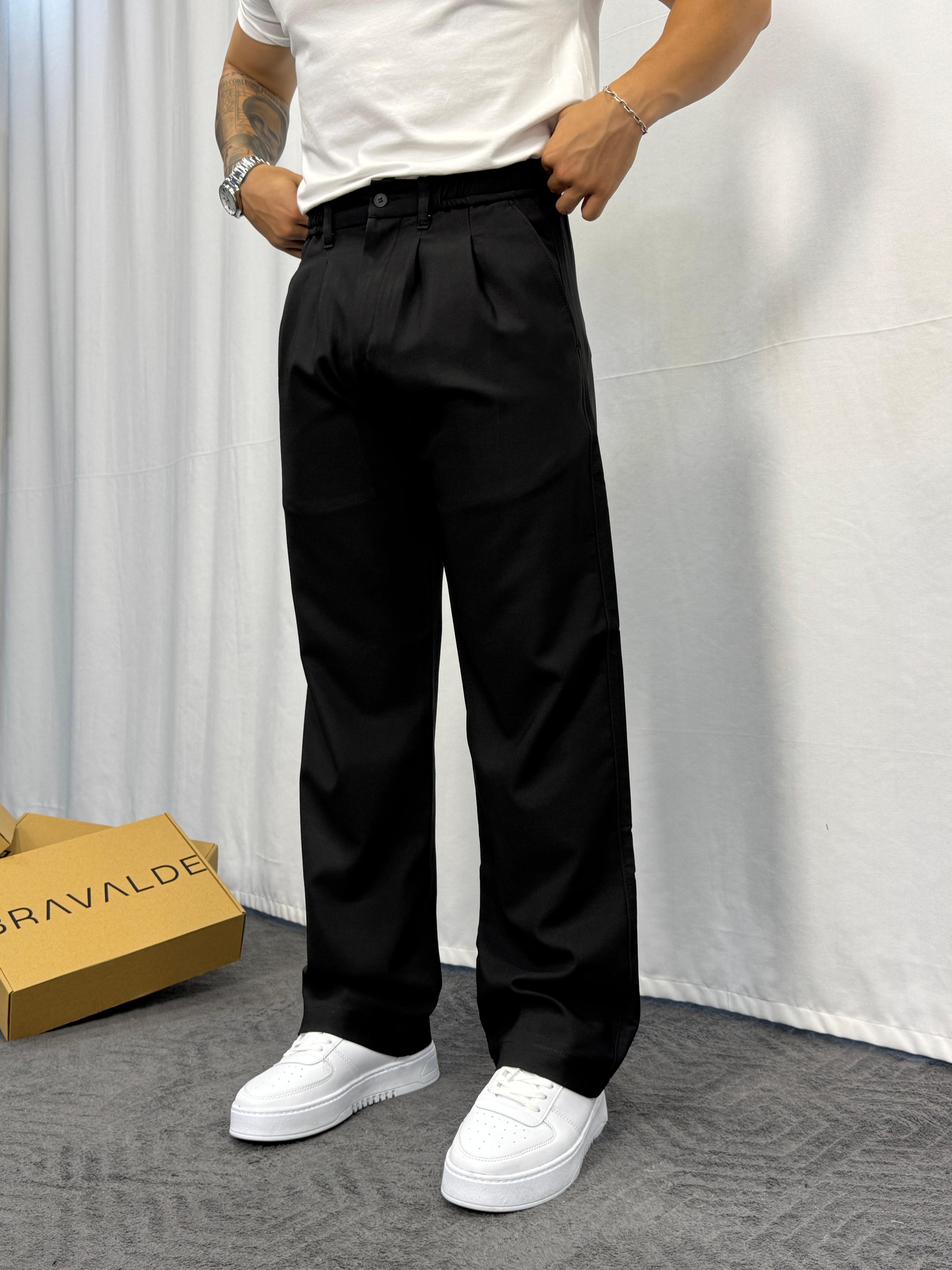 Canvas Pileli Baggy Fit Pantolon