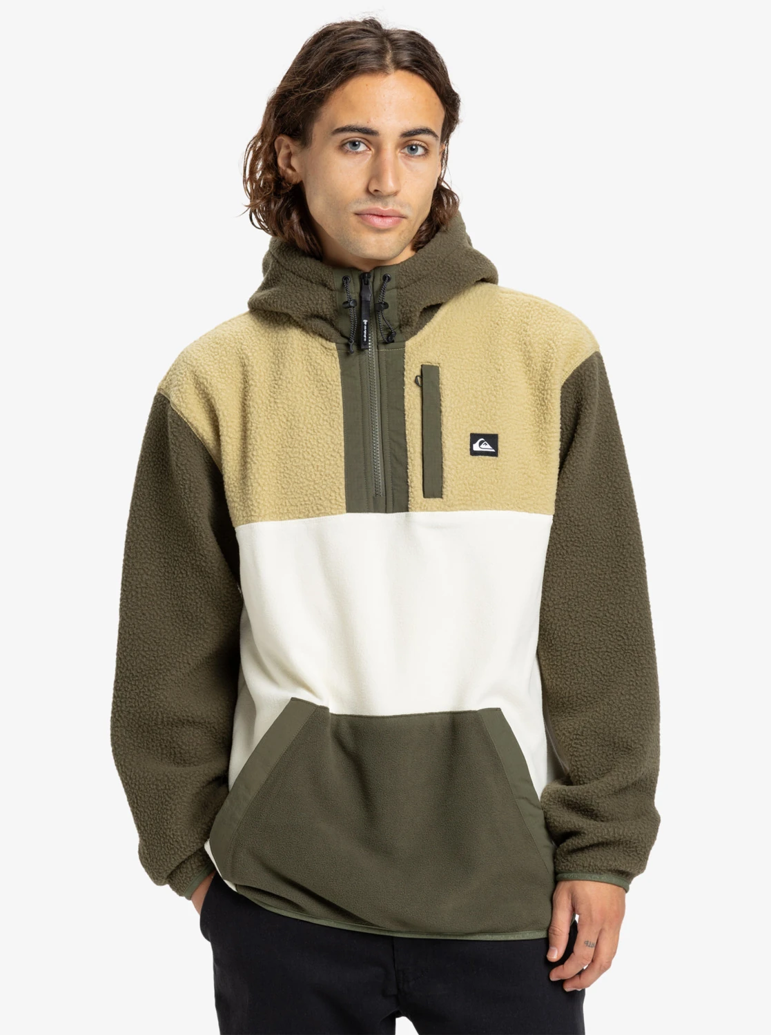 QUIKSILVER OCEAN VIEW MIX UP HOODY - LEAF