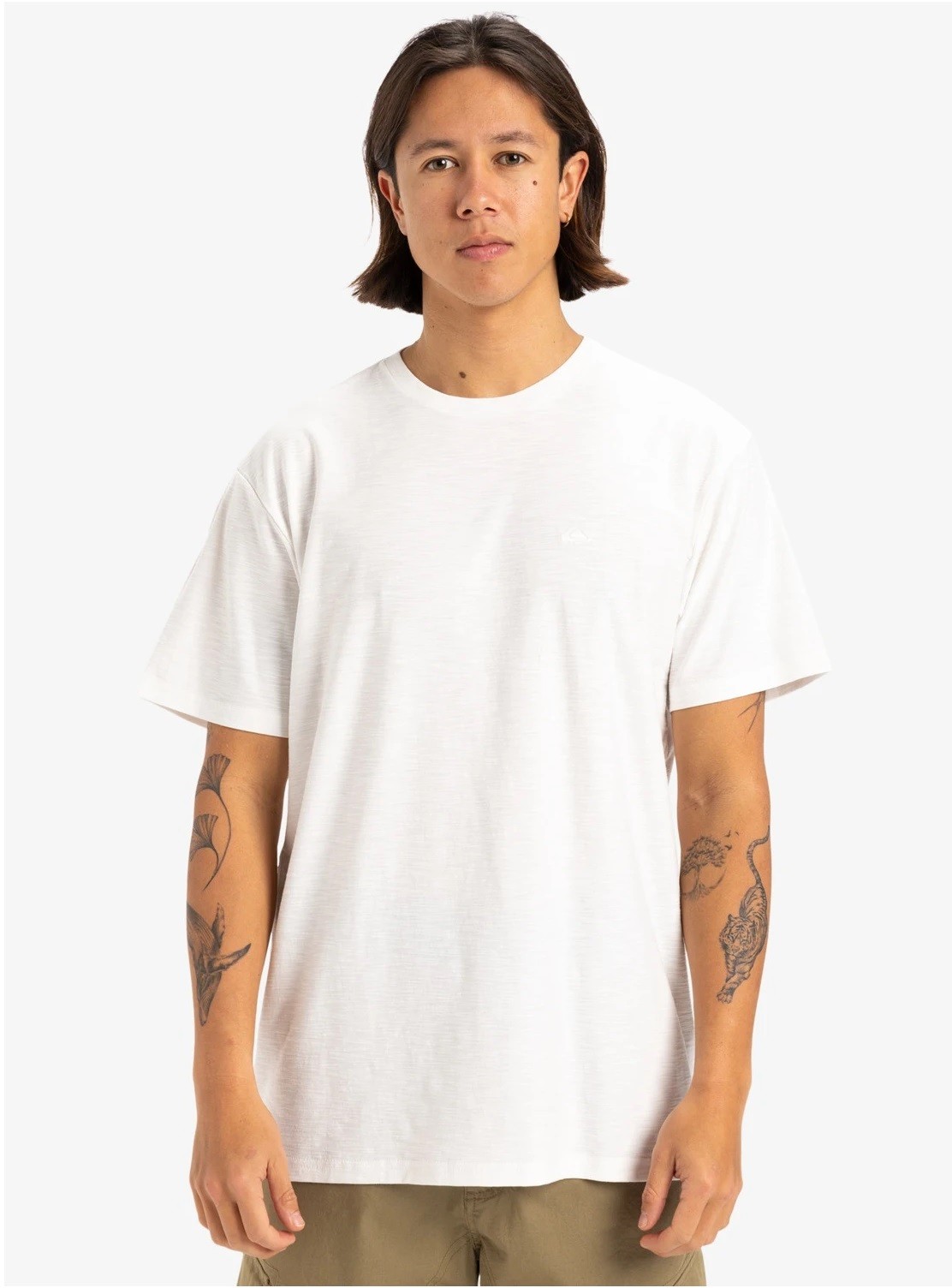 QUIKSILVER SLUB ROUNDNECK - SNOW WHITE