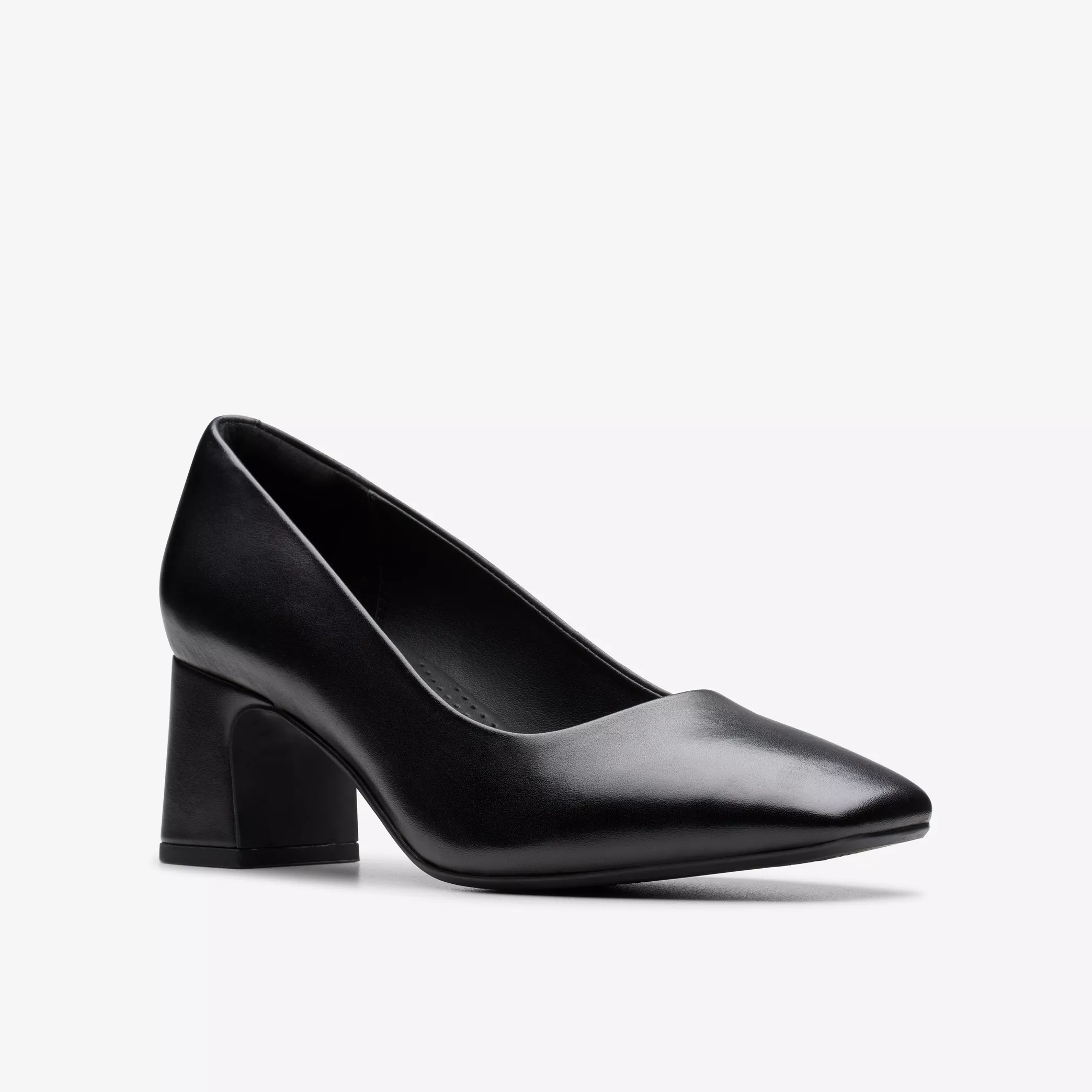 CLARKS FERNIE COURT - BLACK LEATHER