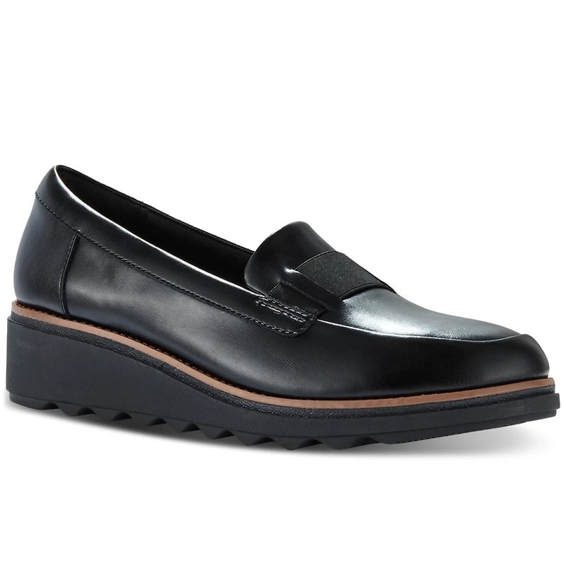 CLARKS SHARON PACE - BLACK LEATHER