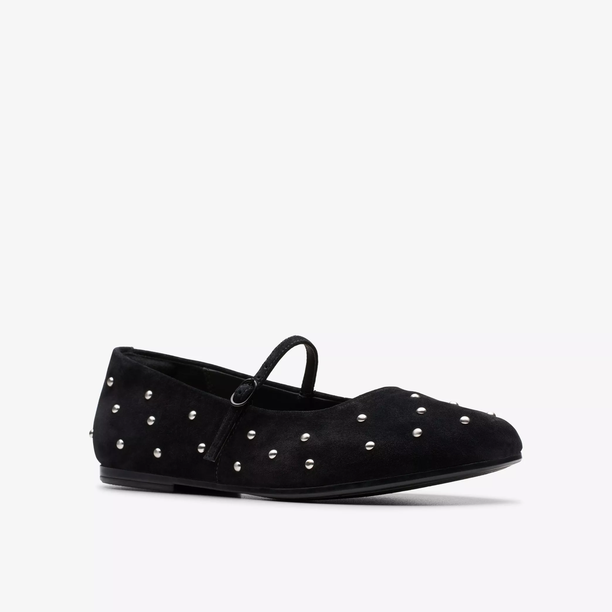 CLARKS LIVIA STUD - BLACK SUEDE