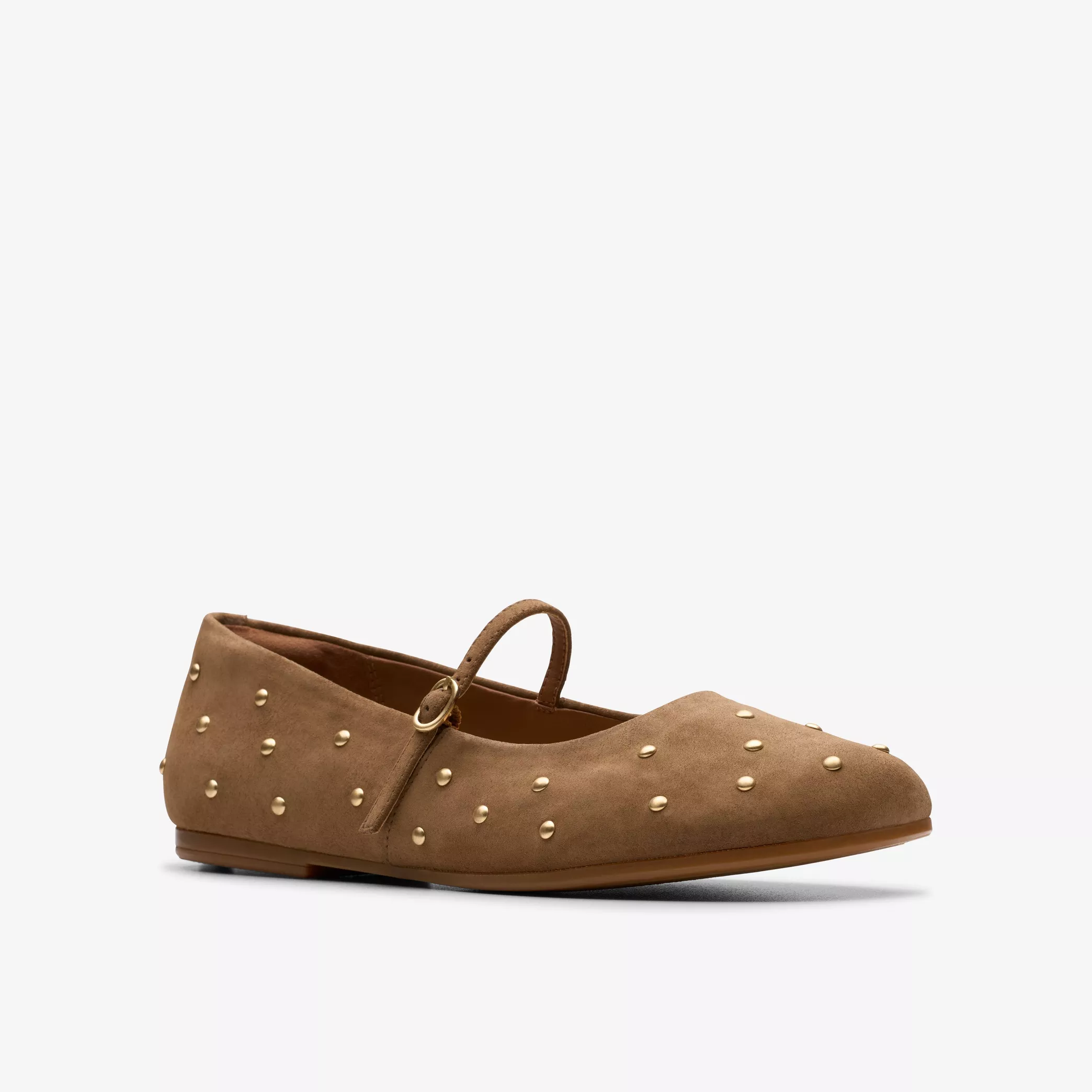 CLARKS LIVIA STUD - WALNUT SUEDE