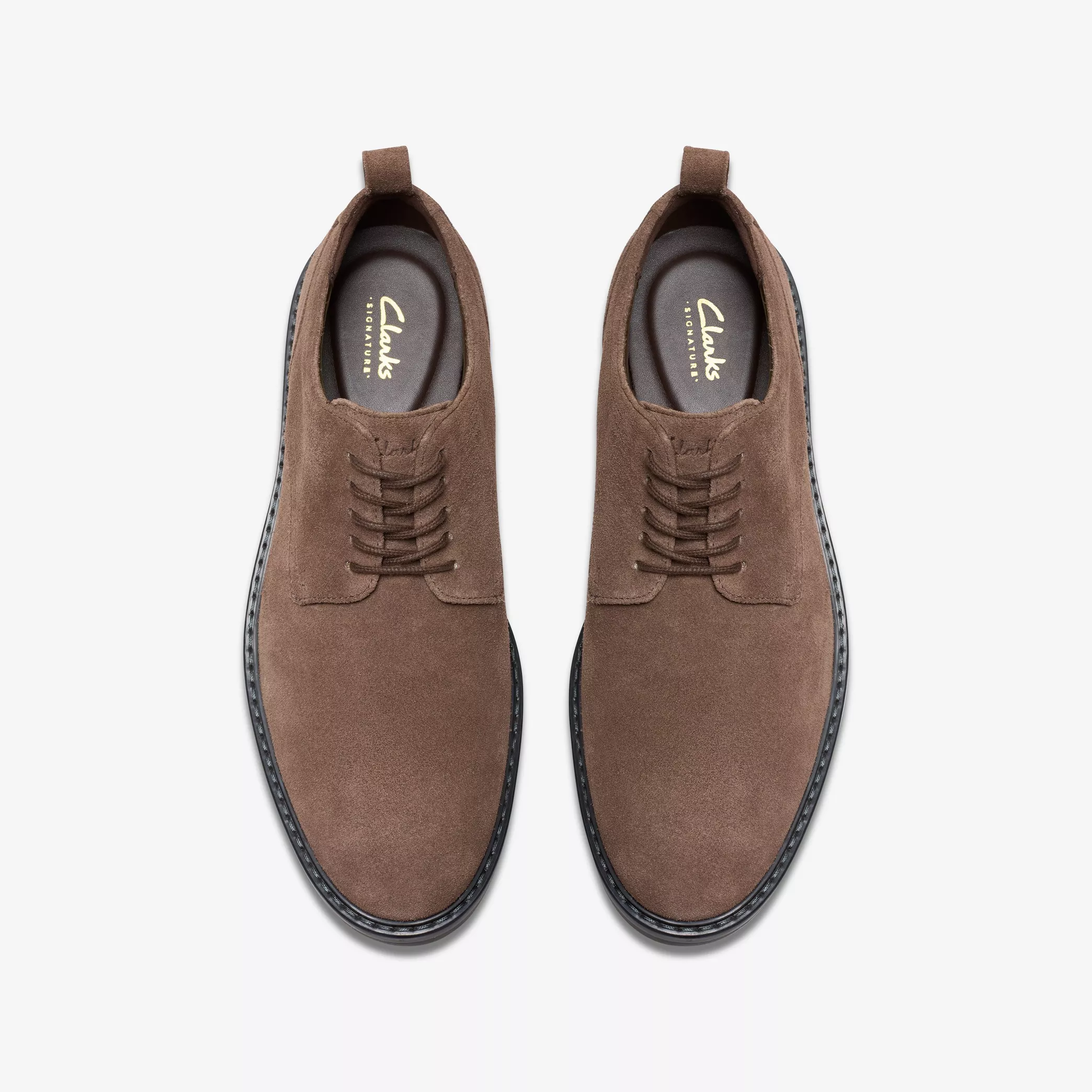 CLARKS ALDWIN LACE - BROWN SUEDE