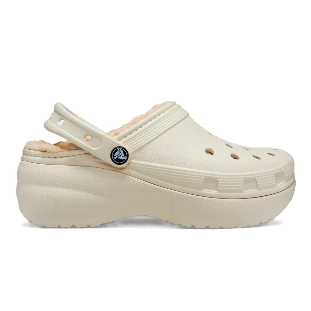 CROCS CLASSIC PLATFORM LINED CLOG W - BONE