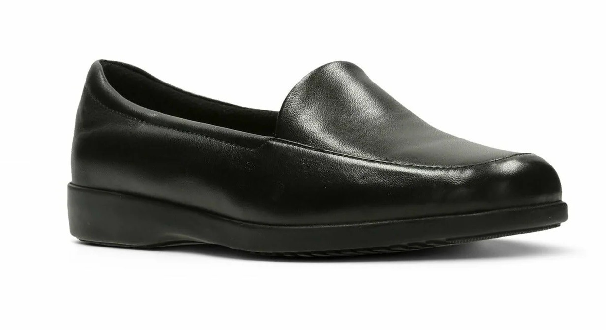 CLARKS GEORGIA - BLACK LEATHER